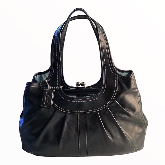 Coach Handbags - Coach, Ergo, Black Pleated Leather Hobo #F1069-F14379